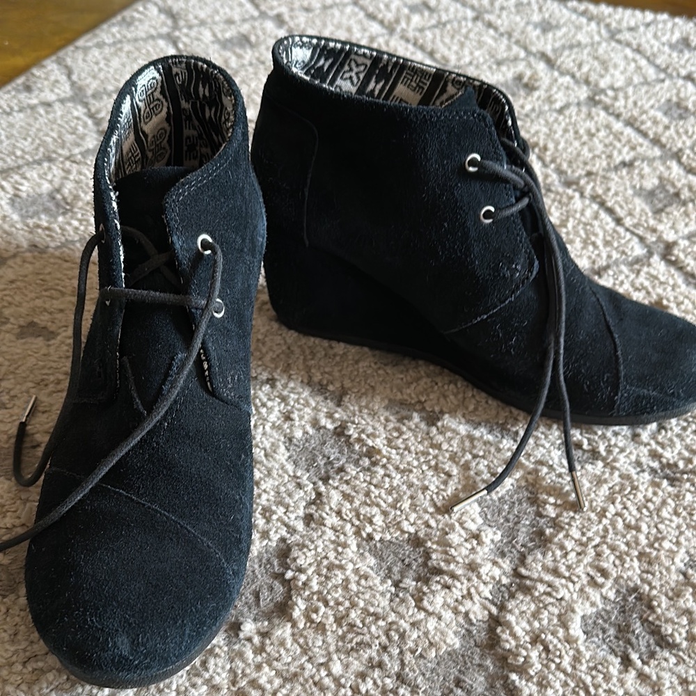Black Suede Tom Bootie